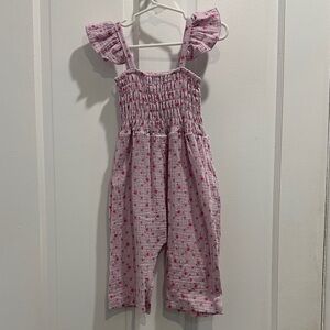Pink Floral Kids Jumpsuit